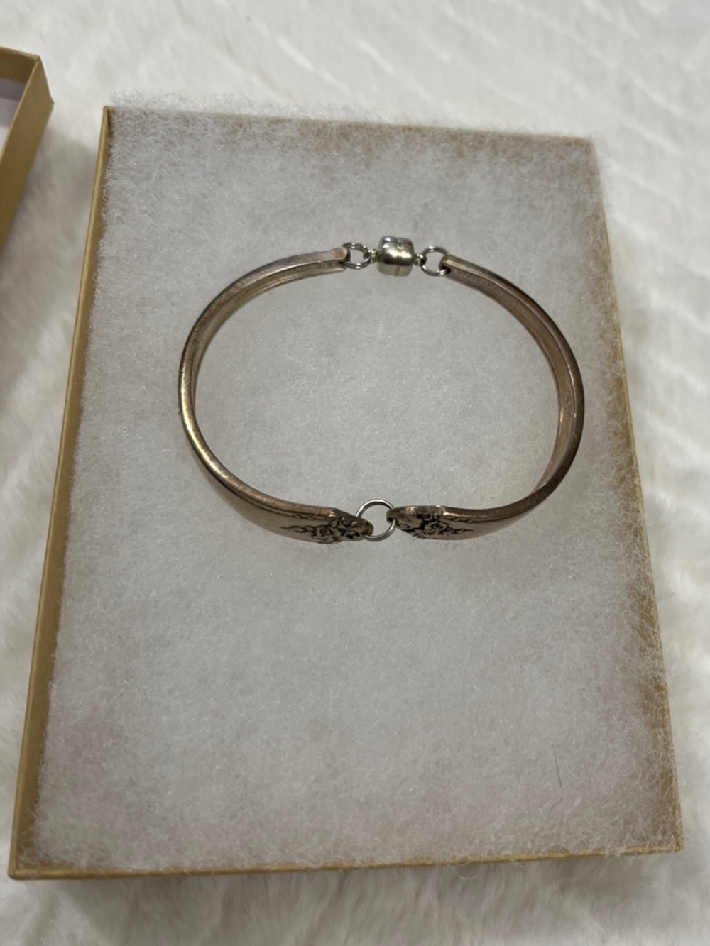 Vintage‎ Silver-Tone Floral Spoon Bracelet Silver floral